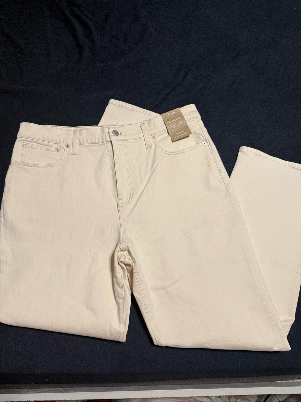 NWT Madewell Cream 90s Straight Jean with Magic Pockets